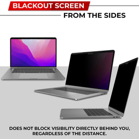 SightPro attached to MacBook Pro while user works for protected viewing