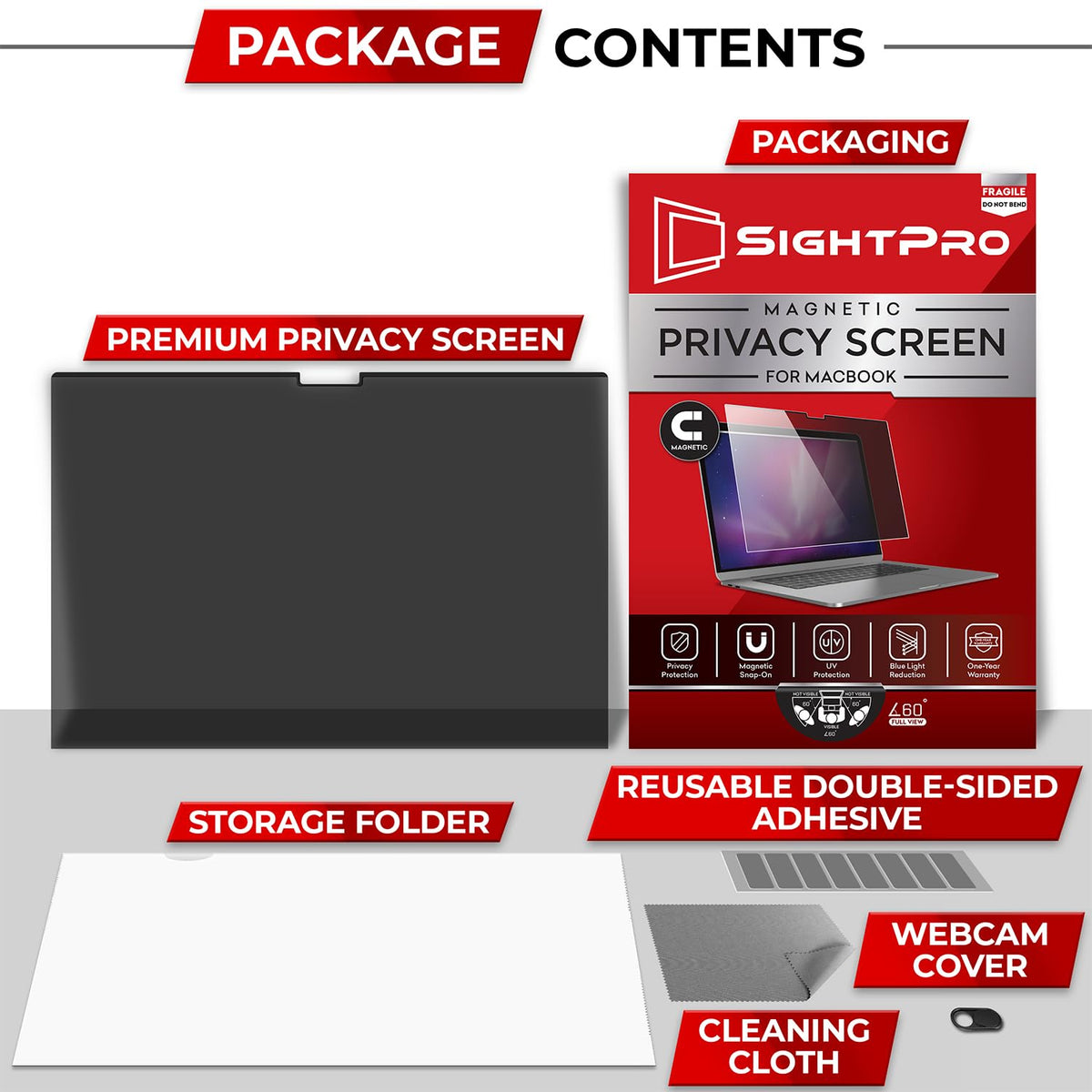 SightPro removed from laptop revealing magnetic strip for easy storage
