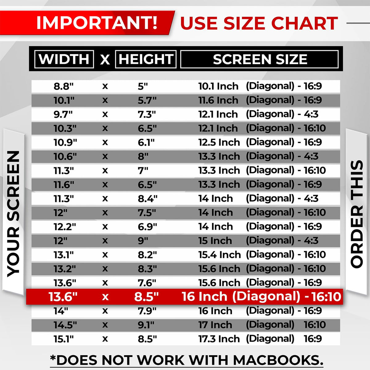 SightPro overlay showing filter dimensions for correct fit and measurement confidence benefit