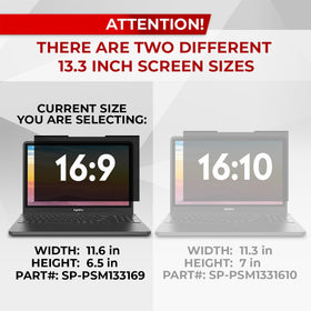 SightPro filter mounted on laptop in use showing clear center view benefit