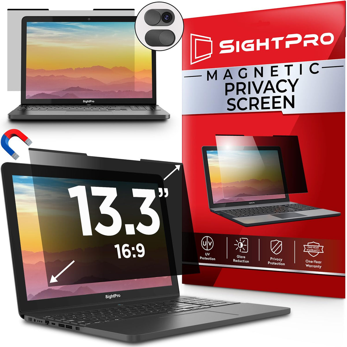 SightPro front packaging showing screen and benefits for instant privacy
