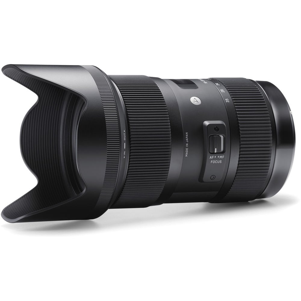 Sigma 18-35mm lens aperture ring demonstrates bright f/1.8 capability
