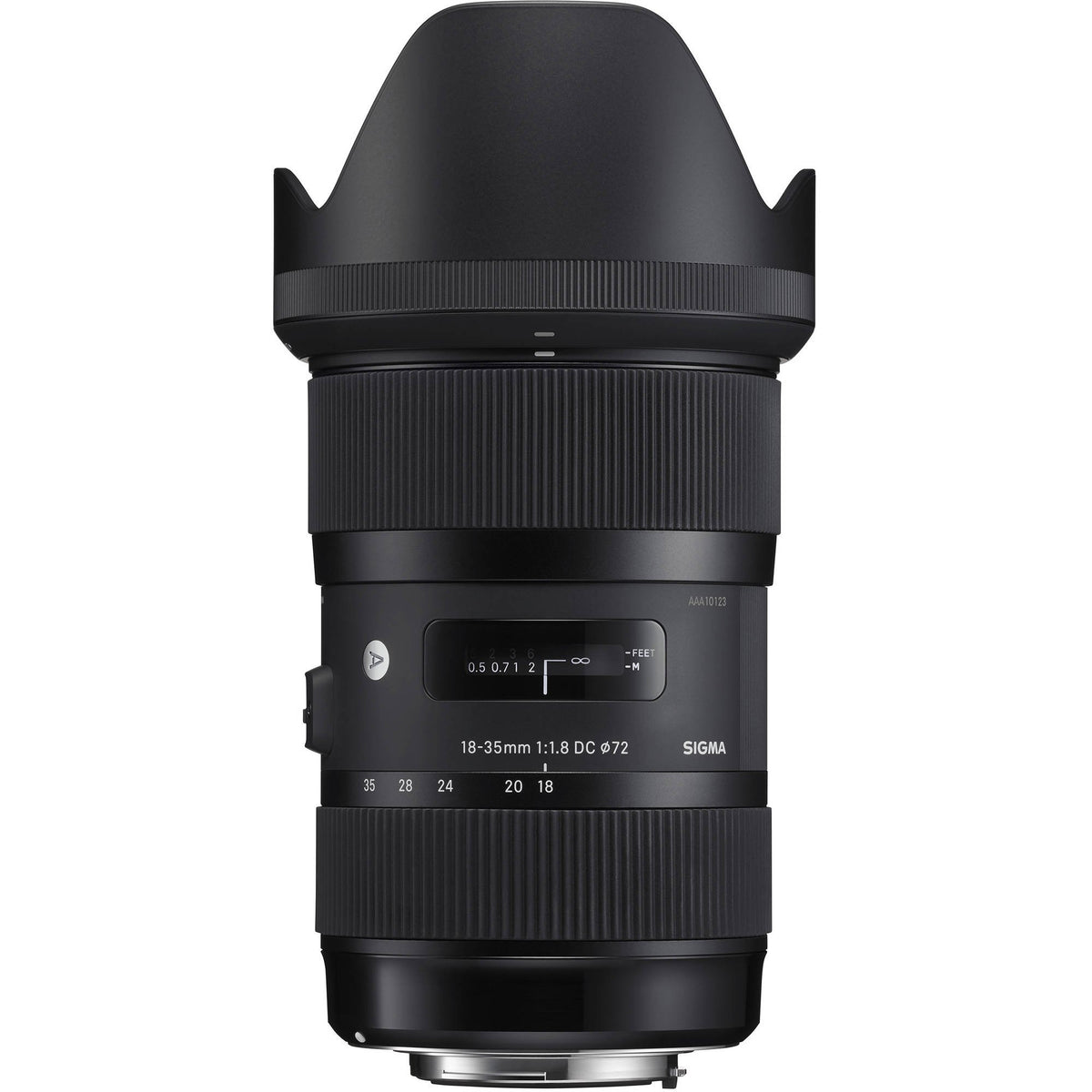 Sigma 18-35mm lens front element shows wide aperture for landscapes