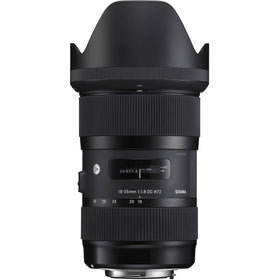 Sigma 18-35mm lens front element shows wide aperture for landscapes