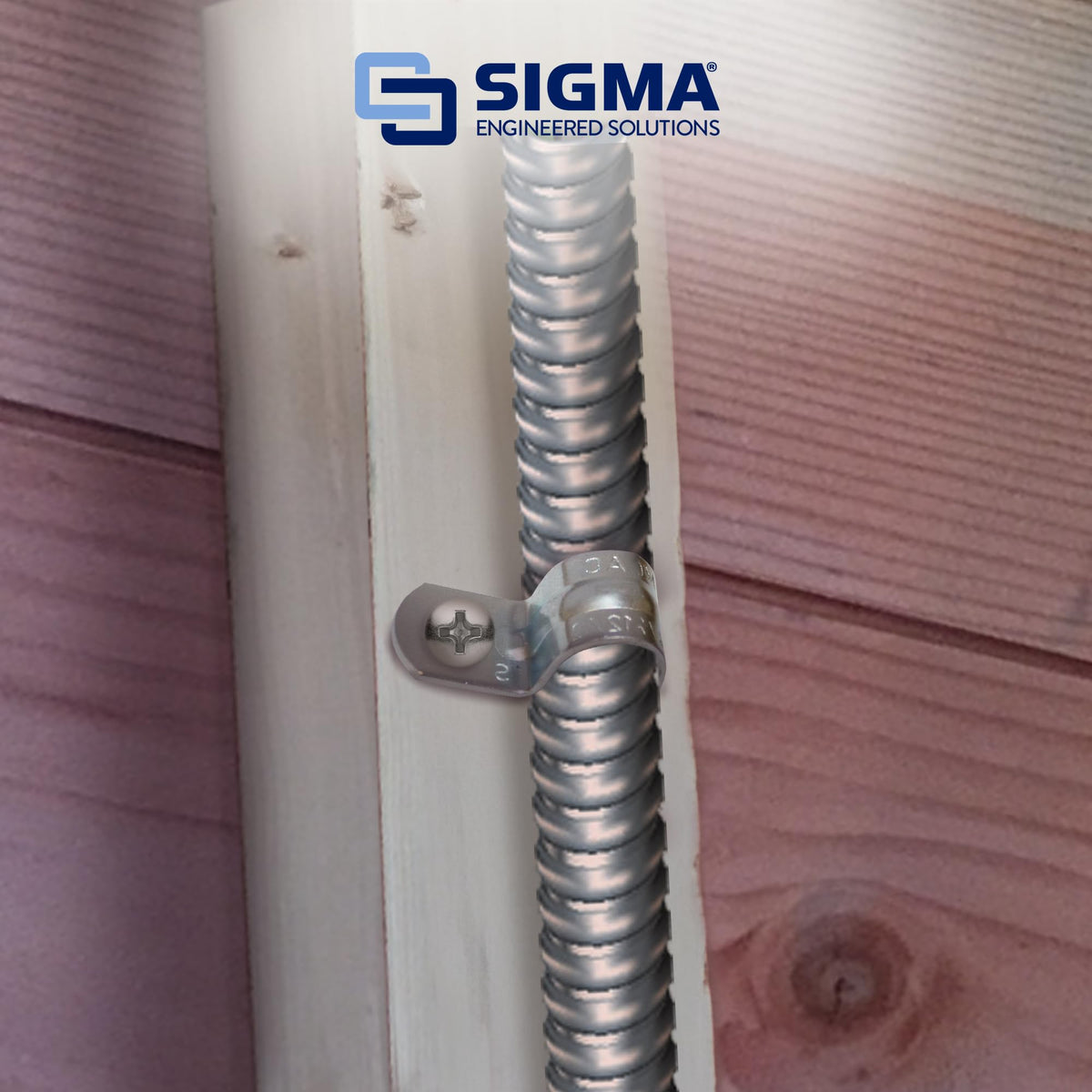 Sigma ProConnex BX strap neatly organizes cables for dry-location setups.