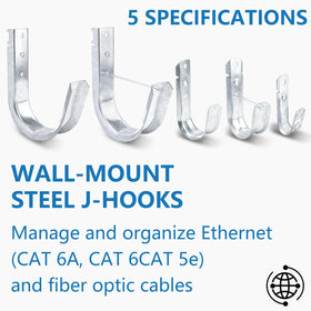 SIHAI 25-Pack J-Hooks perform well in damp garages and server rooms.