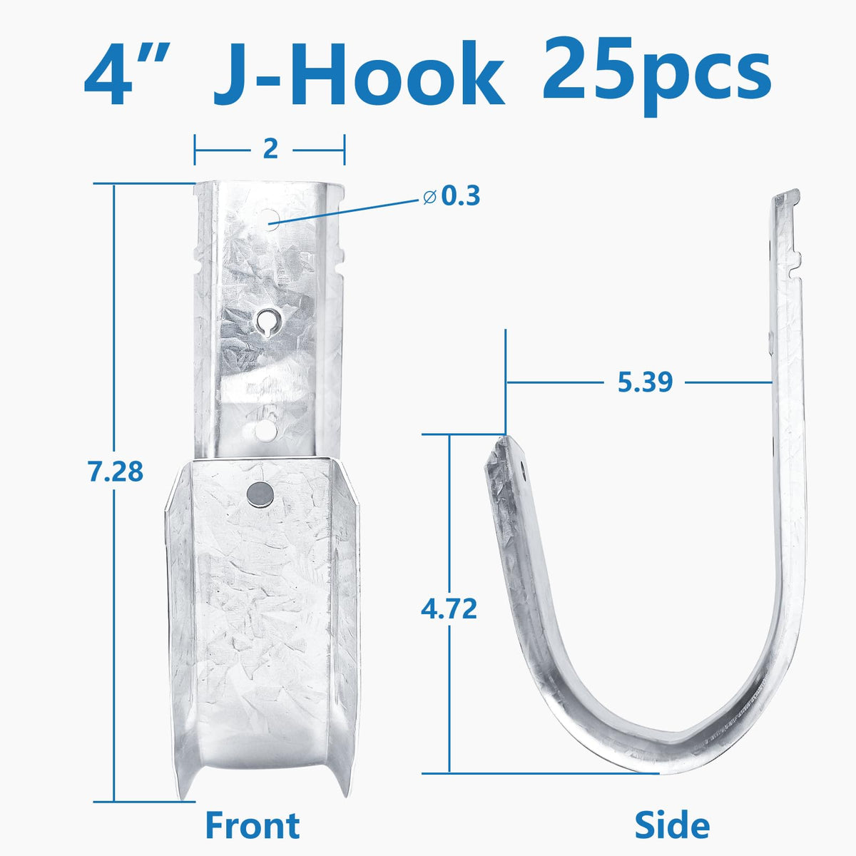SIHAI 25-Pack J-Hooks handle heavy bundles without sag.