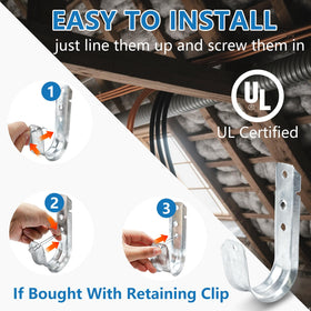 SIHAI 25-Pack J-Hooks offers versatile, multi-use organization for garage and office.