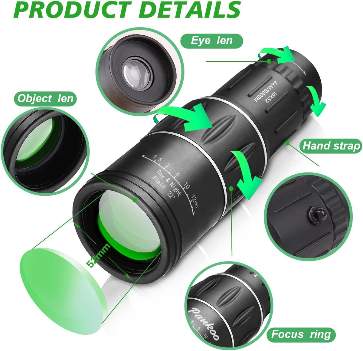Sihea monocular held in hand demonstrating pocketable size and easy single-hand use
