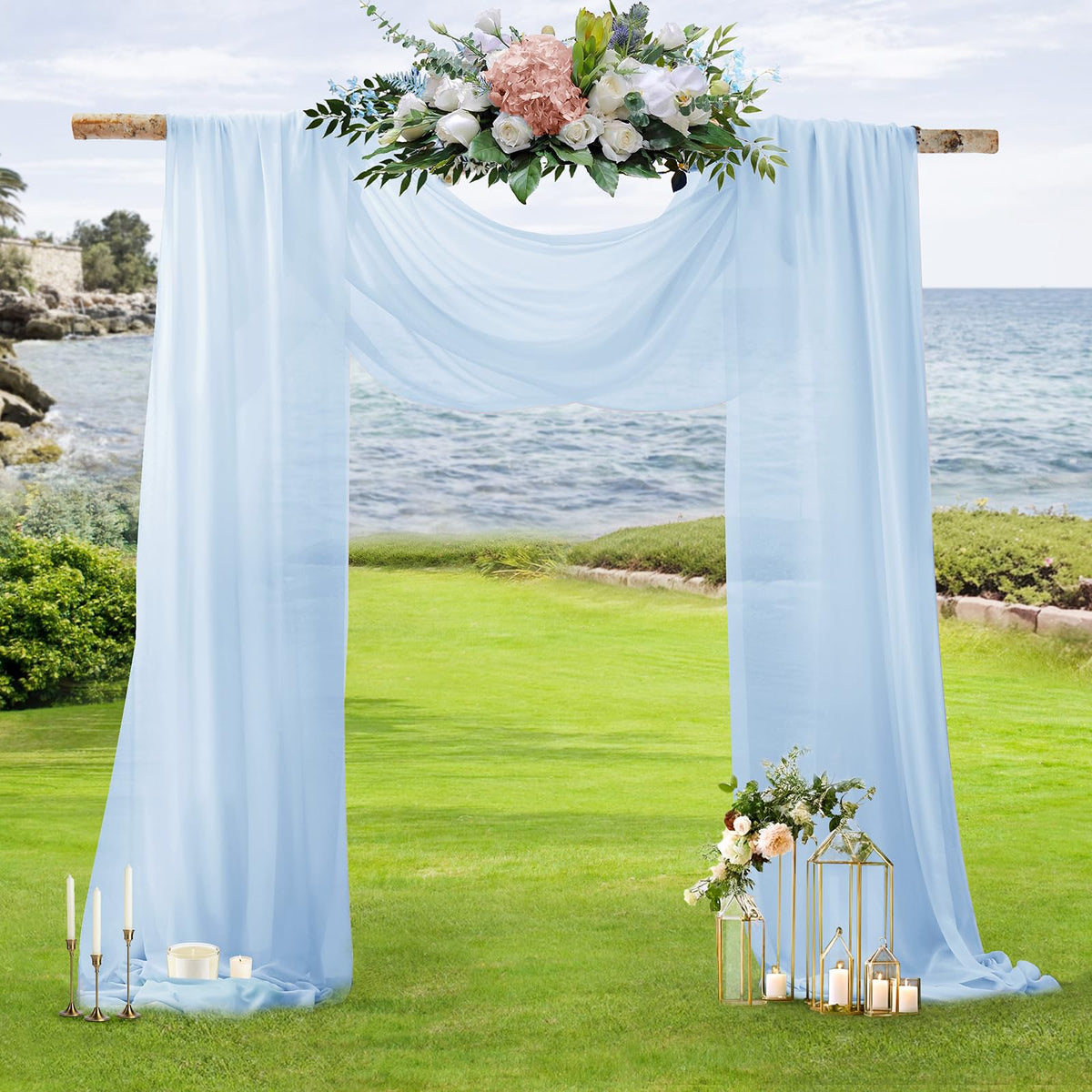 SiinvdaBZX chiffon drape ends ready for DIY decor and dressing arches