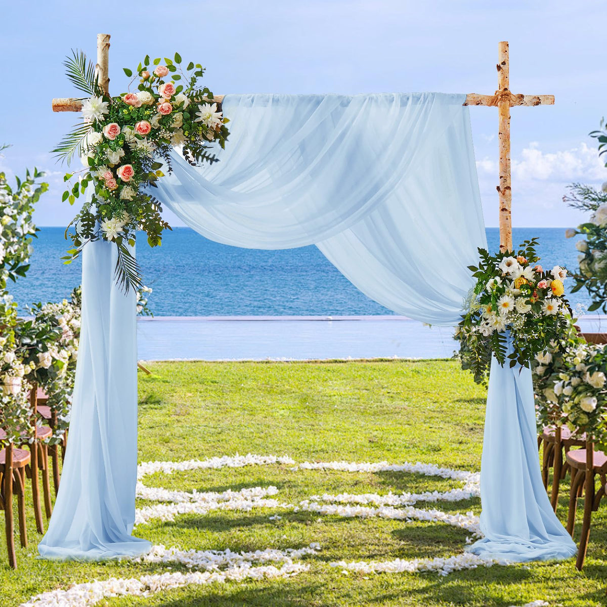 SiinvdaBZX outdoor ceremony drape fabric suitable for wind-driven settings