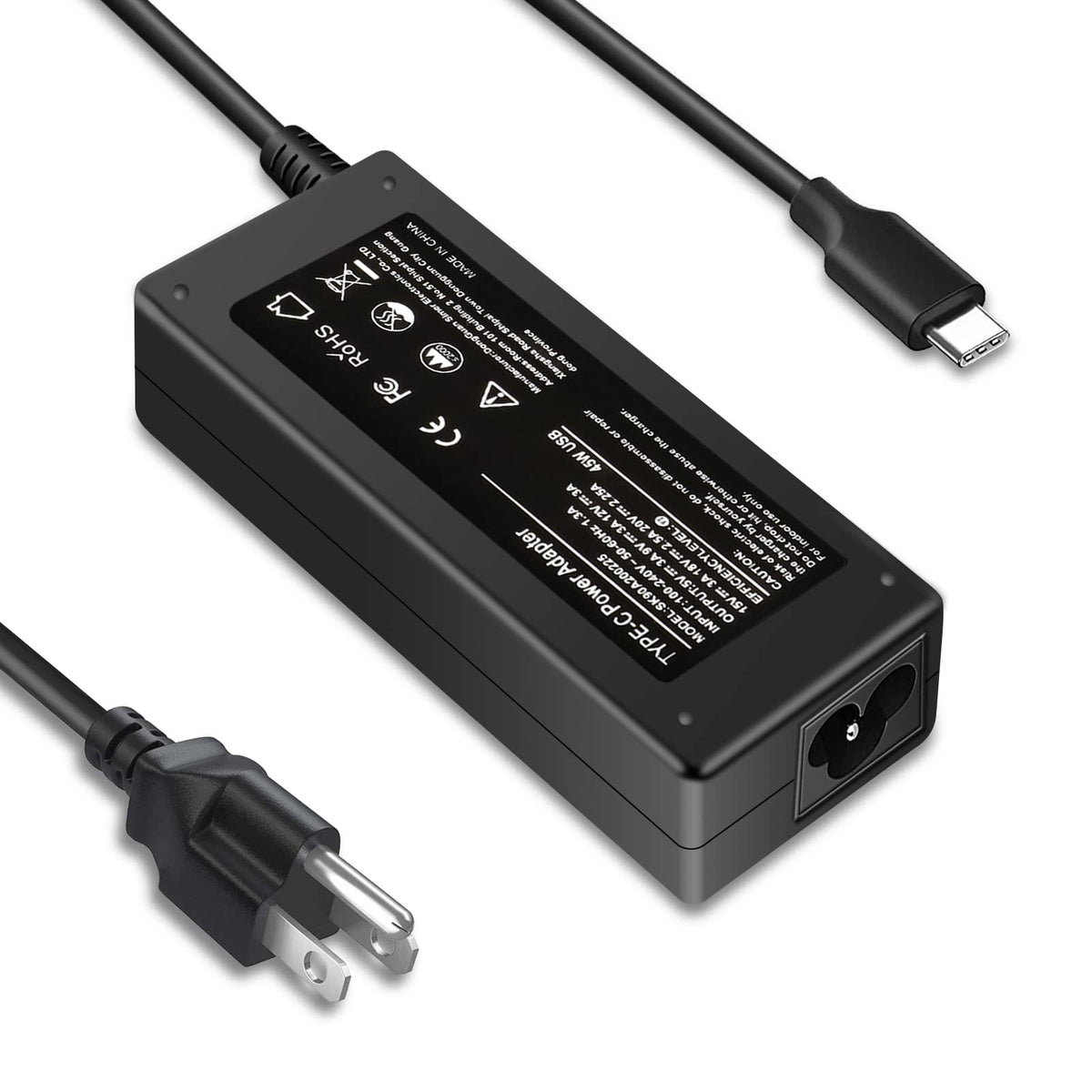 SiKER 45W front view showing compact USB‑C charger and durable casing for easy travel