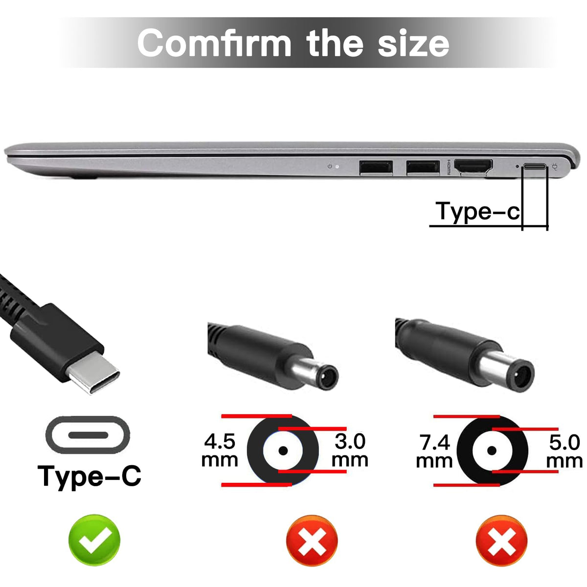 SiKER 65W USB-C charger for HP EliteBook x360 compatibility