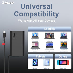 SiKER Chromebook USB-C charger, product view, easy replacement for Chromebook users.