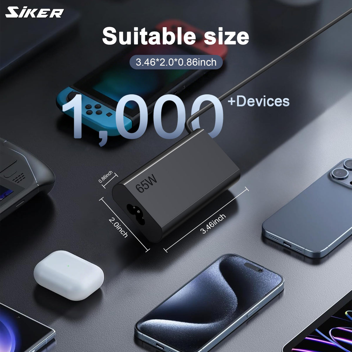 SiKER ThinkPad T14-T16 and Yoga USB-C charger, lifestyle shot, versatile compatibility.