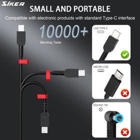 SiKER Travel-friendly slim USB-C charger, on-the-go setup, compact design.