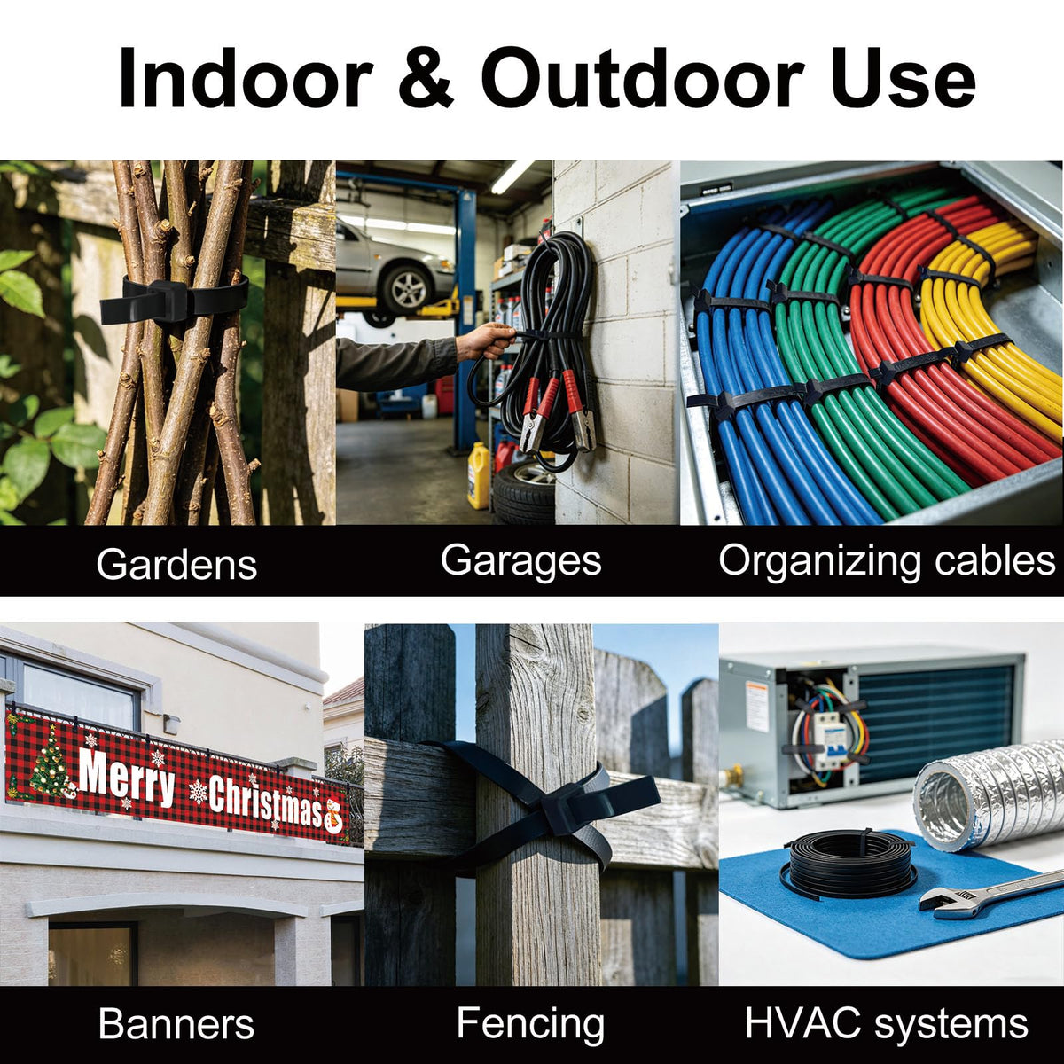 SiKuLin indoor/outdoor zip ties ideal for weatherproof installations and tidy spaces.