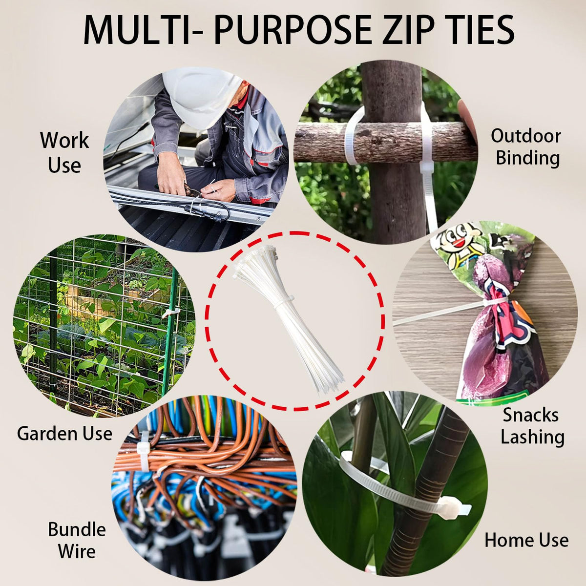 SiKuLin zip ties garden and LED lighting setups.