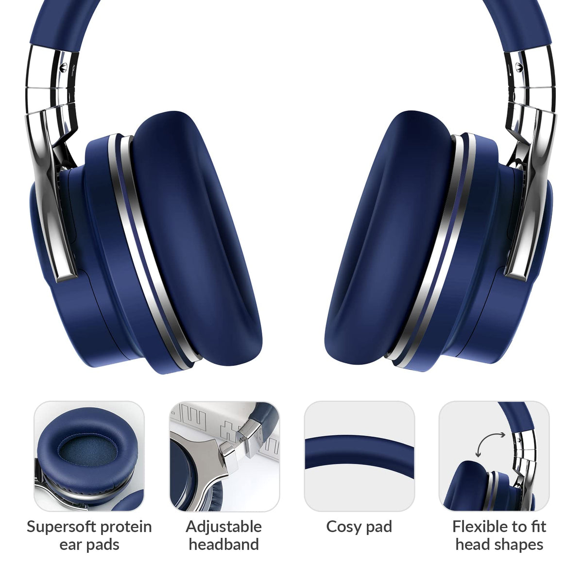 Silensys E7 box contents including headphones and cables.
