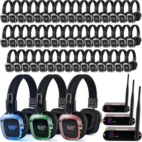 Silent Tech Silent Disco headphones set for 50 guests with immersive sound for events
