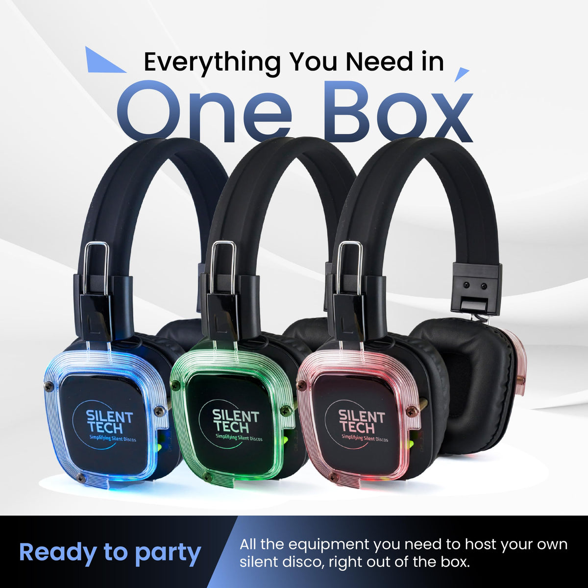 Silent Tech Silent Disco plug-and-play setup for quick start without apps