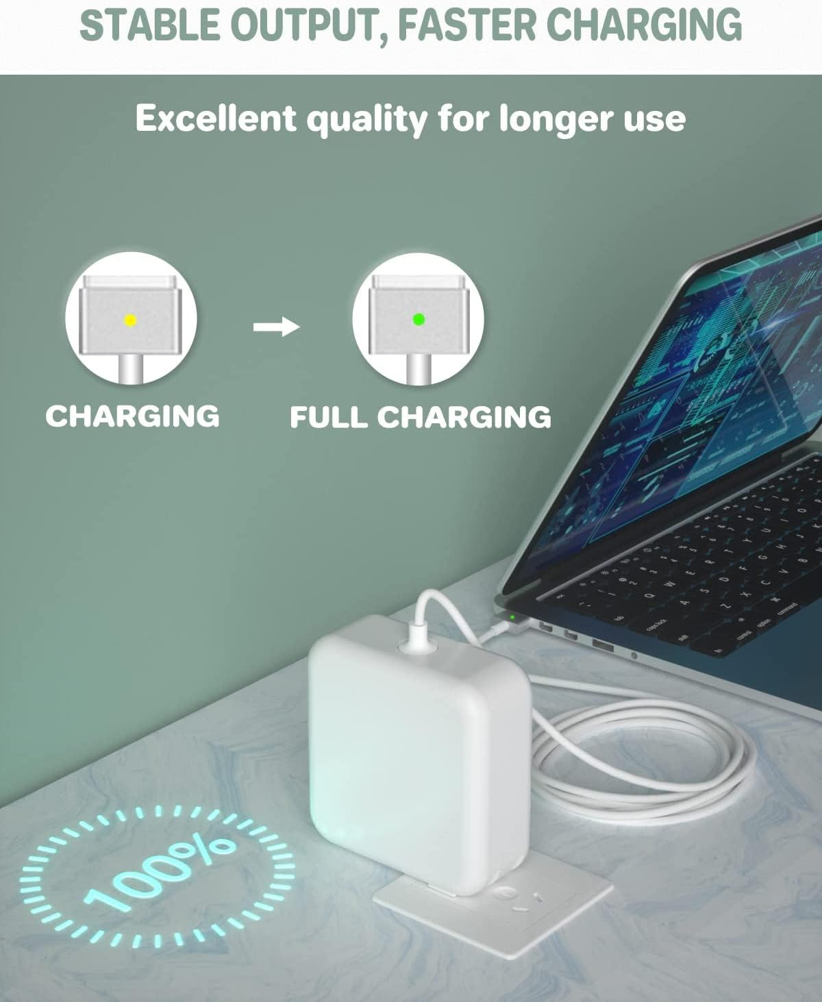 SiliconV 85W MacBook charger supports 2012–2017 Pro A1398 model.