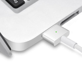 SiliconV 85W MacBook charger on desk setup for reliable power.