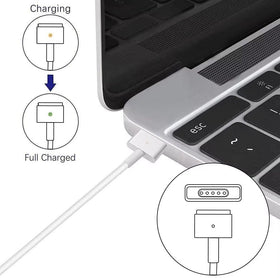 SiliconV charger LED indicator glows amber while charging on a MacBook Air