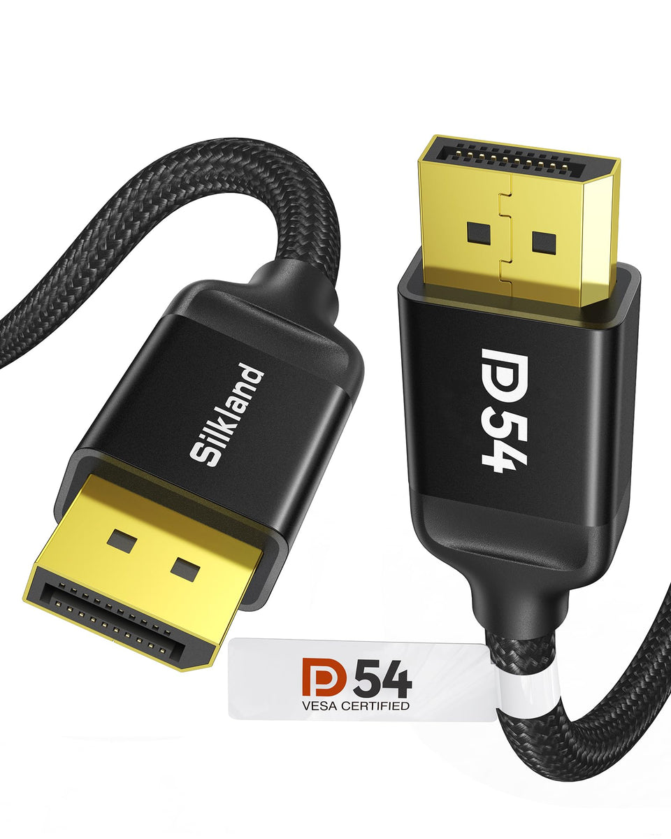 Silkland 16K DP2.1 cable, 6.6 ft, for ultra high-resolution gaming rigs.