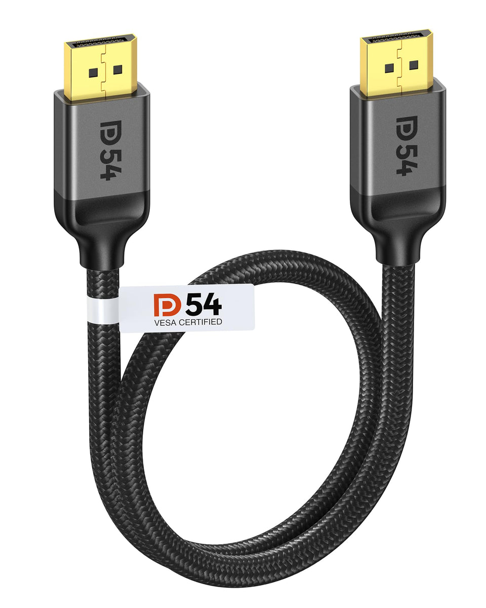 Silkland DP2.1 cable closeup shows sturdy connector for stable high-resolution signal