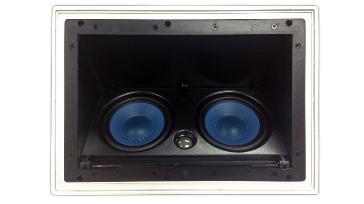 Silver Ticket 5252AC ceiling speaker front view with dual mica woofers for clear center-channel audio.