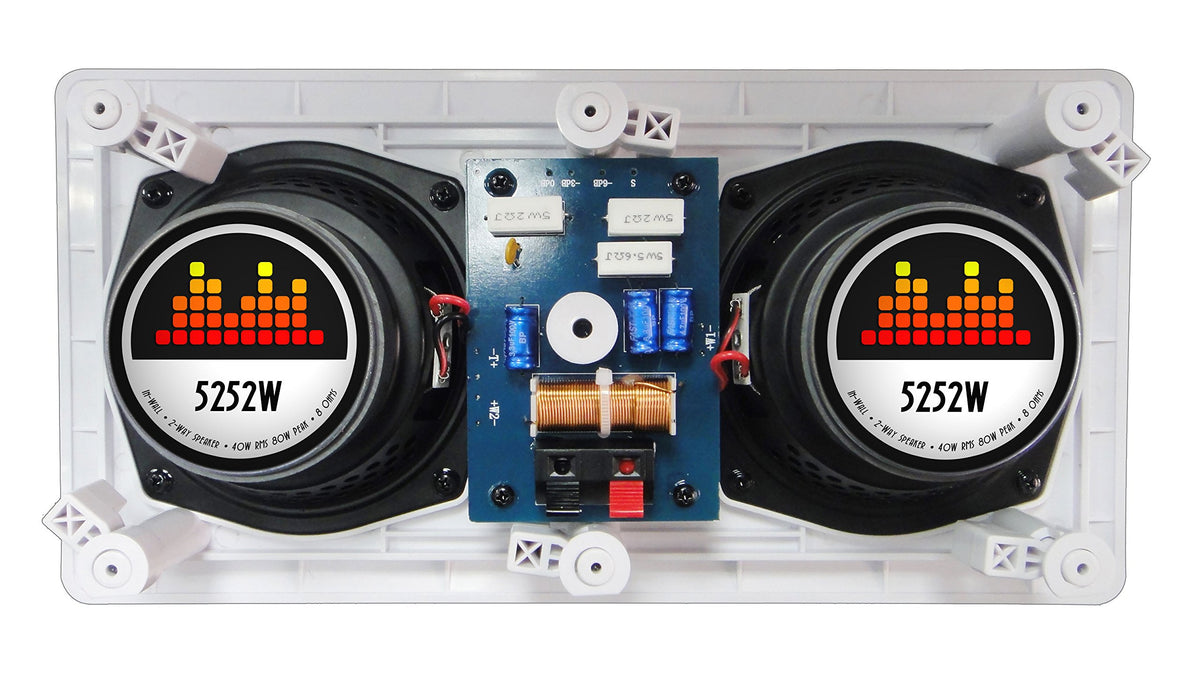 Silver Ticket 5252W installed flush in wall delivering balanced center channel audio