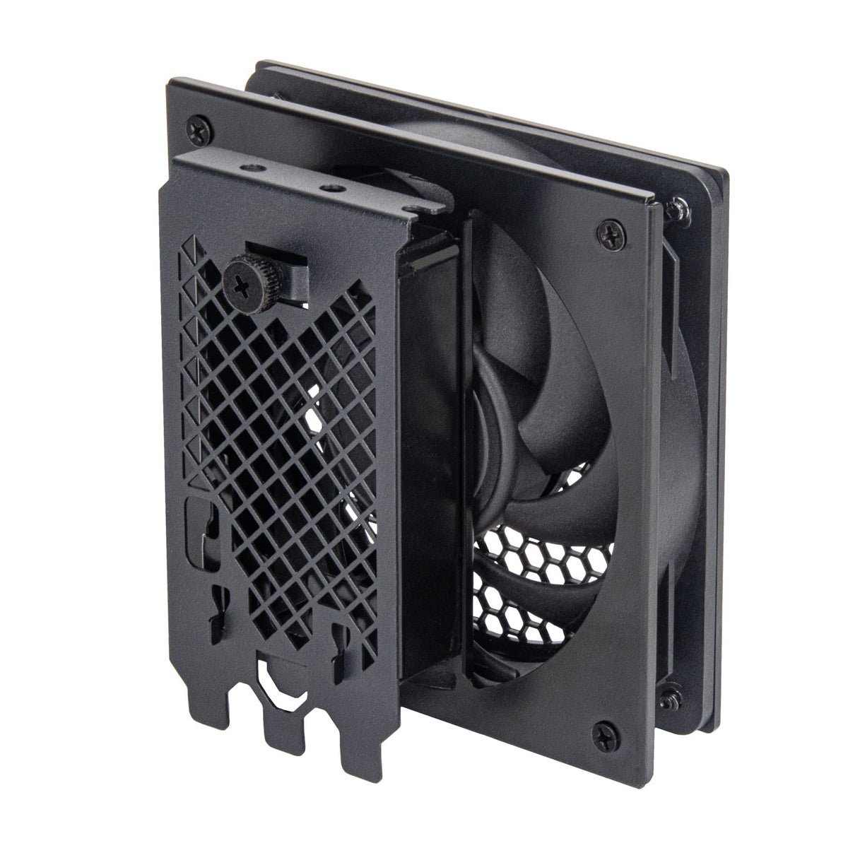 SilverStone FDP02B bracket front view improves airflow toward GPU and motherboard.