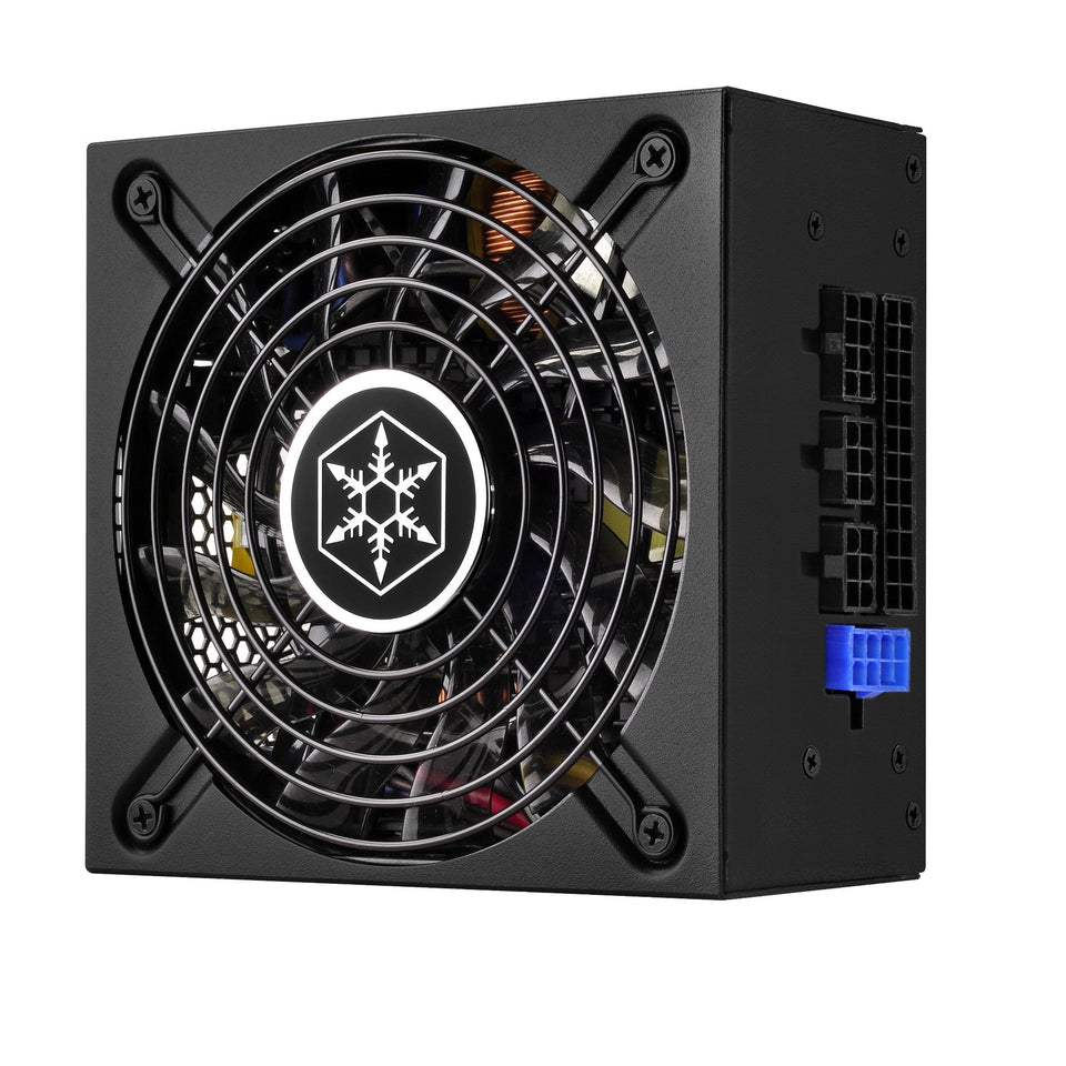 SilverStone SX500-LG product box showing compact power supply design for small builds