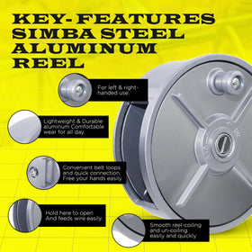 SIMBA STEEL ambidextrous design supports left and right handed use