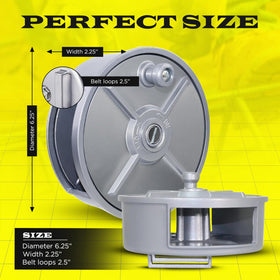 SIMBA STEEL built-in belt loops keep the reel accessible on site