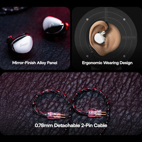 HIFIXAUDIO SIMGOT EG280 detachable cable connection supports customization and durability.