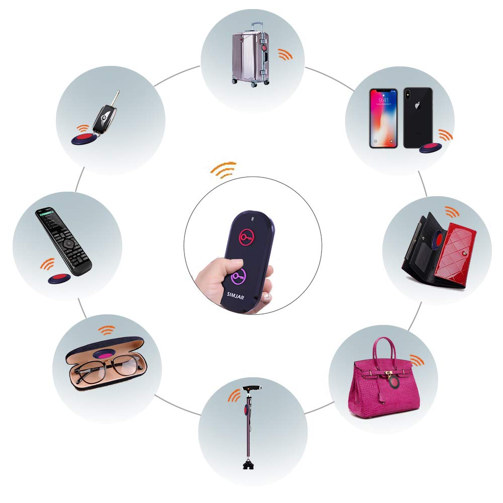 SIMJAR receiver clipped to luggage zipper, brand eases travel item tracking benefit