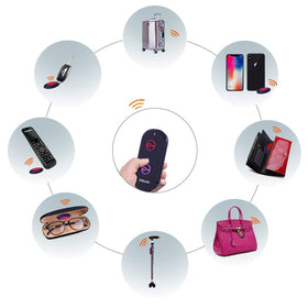 SIMJAR receiver clipped to luggage zipper, brand eases travel item tracking benefit