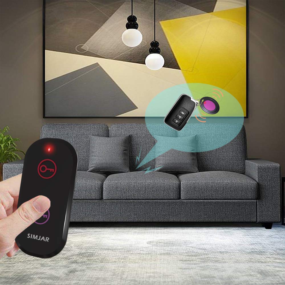 SIMJAR receiver attached to keyring, brand helps keep keys findable benefit