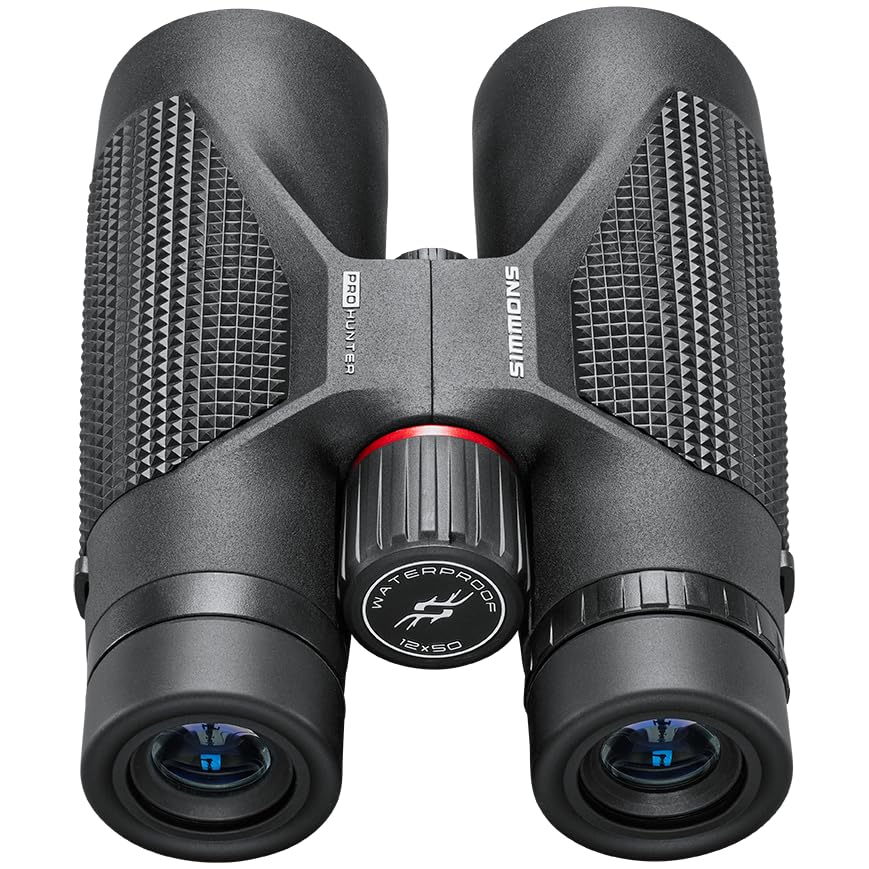 Simmons Pro Hunter binocular with tripod adapter lug for stable viewing
