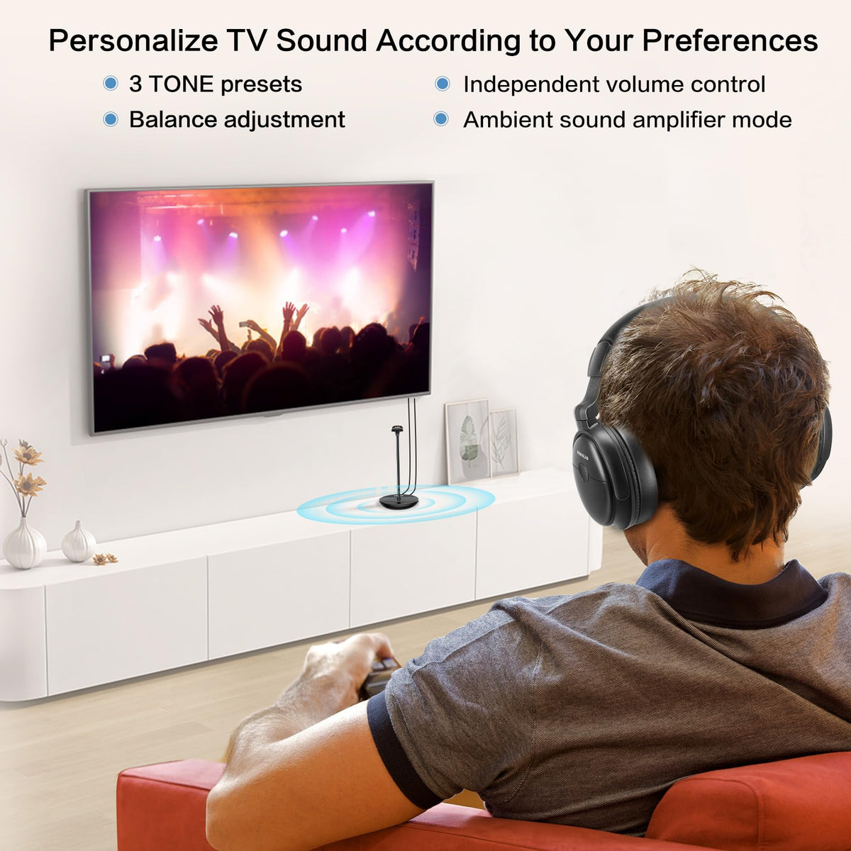 SIMOLIO ambient sound mode activated to hear surroundings.