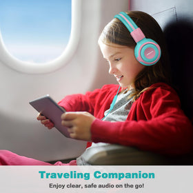 SIMOLIO folded headphones with pouch, compact travel convenience benefit