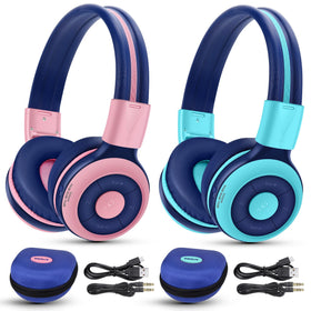 SIMOLIO front view showing two headphones and benefits of shared listening
