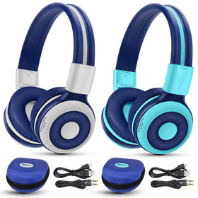 SIMOLIO front packaging showing two headphones and benefits