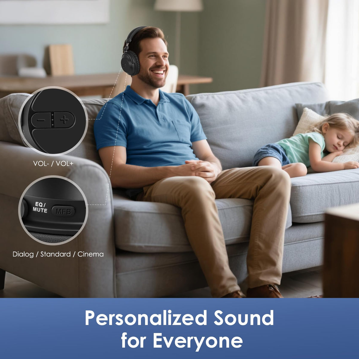 SIMOLIO group listening during a movie night with synchronized sound.