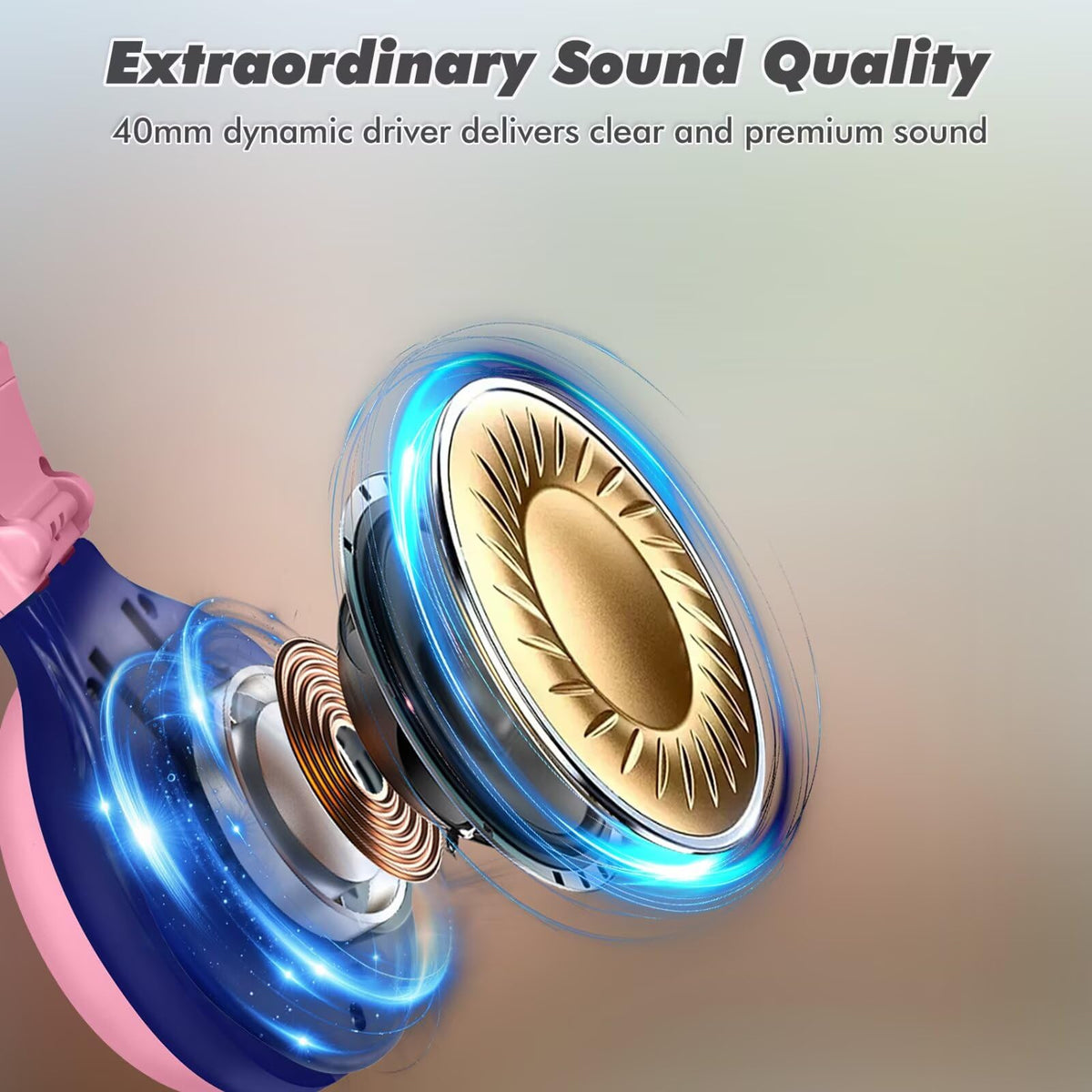 SIMOLIO built-in HD mic on headphones for clear hands-free calls
