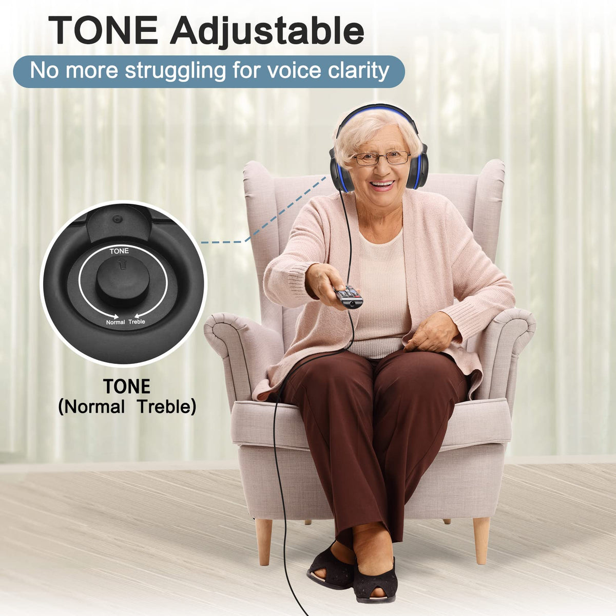 SIMOLIO headband adjustment scale demonstrating secure custom fit