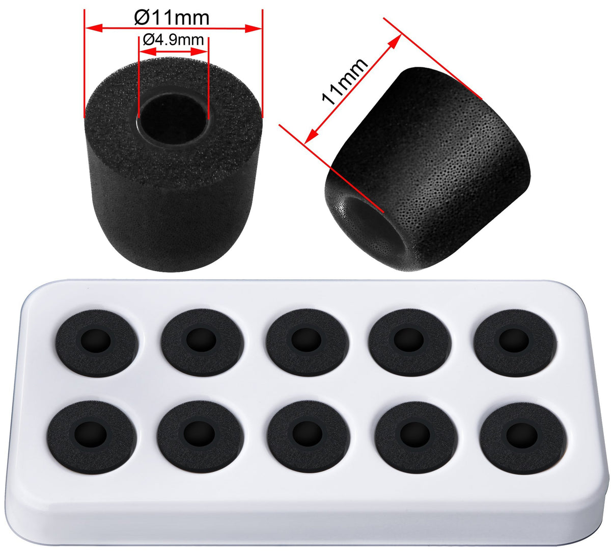 SIMOLIO memory foam tips fit SM-823 and SM-901TV headsets for comfortable use.