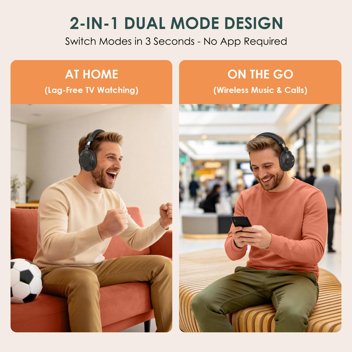 SIMOLIO JH-757D TV mode setup enables near-zero delay viewing